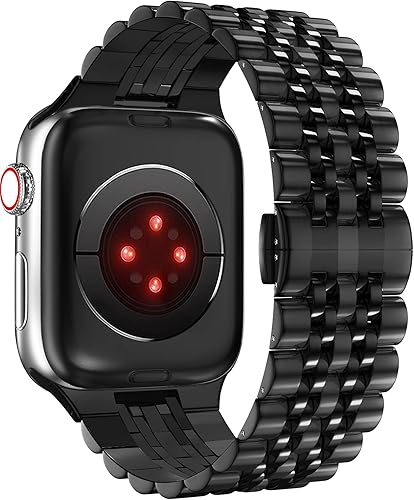 Miniatura 2 de SaNgaiMEi Compatible for Apple Watch Band Men 38mm 40mm 41mm 42mm 44mm 45mm Stainless Steel Iwatch Band Replacement Apple Watch Series 8 7 6 5 4 3 2