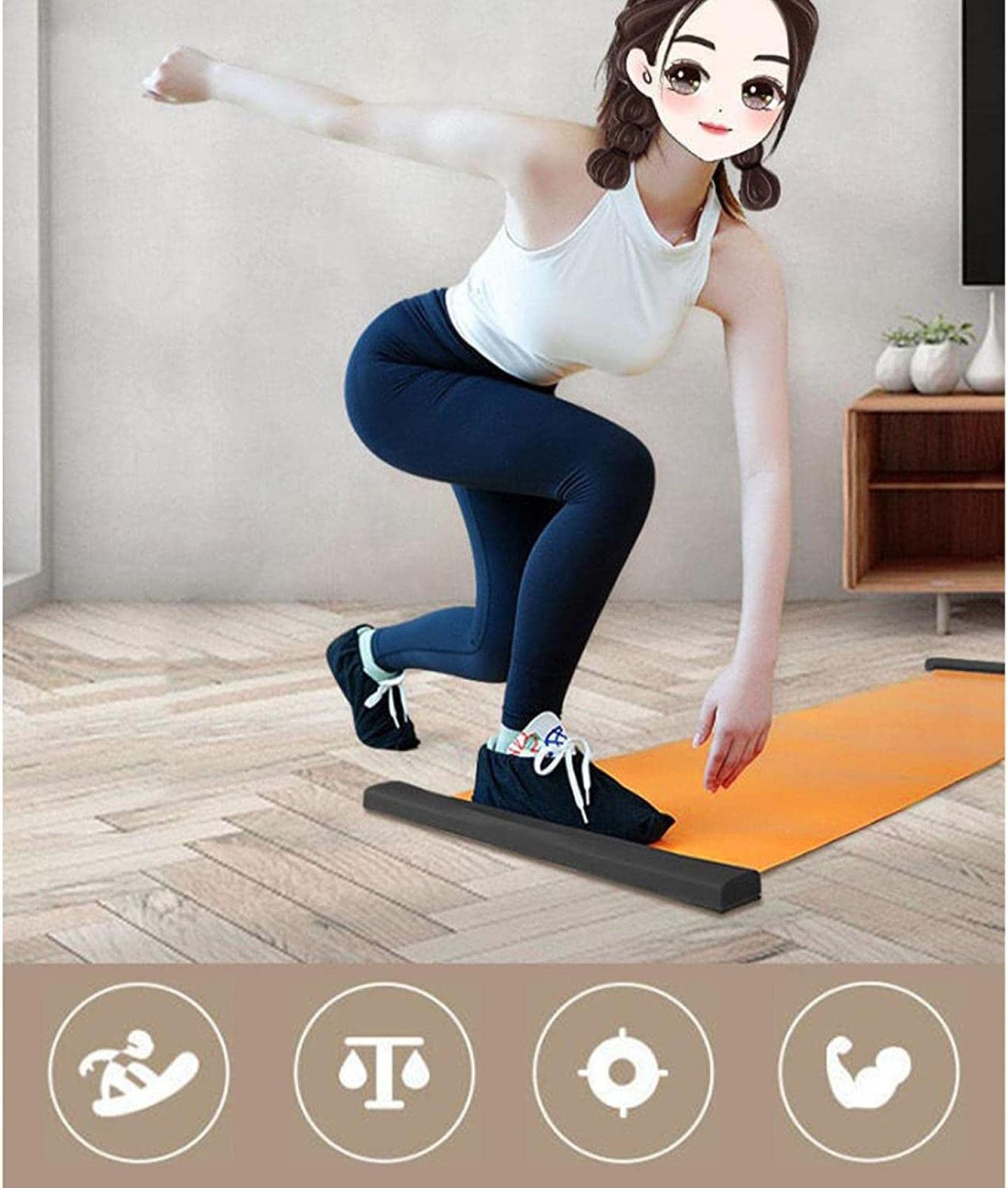 Amazon.co.jp: スキースケート運動フィットネススライディングボード