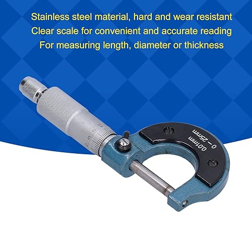 Miniatura 4 de Micrómetro exterior, básculas transparentes, micrómetros de espesor de acero inoxidable portátil, fácil operación duradera para equipos de