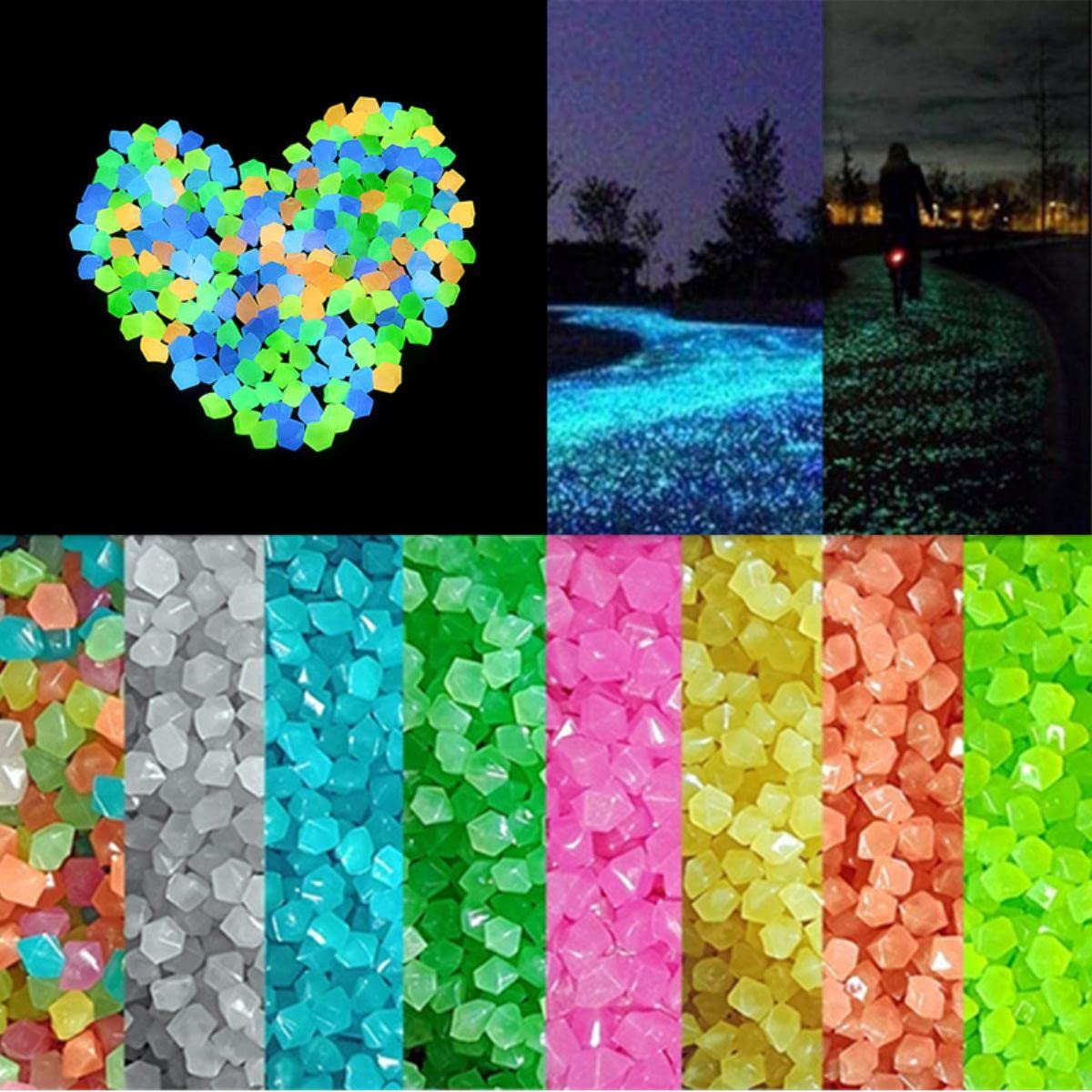 100 Conchiglie E Stelle Marine Al Buio - Pietre Luminescenti Per Acquario E Giardino
