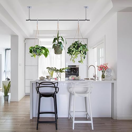 Miniatura 5 de Maceteros colgantes para plantas de interior, colgador de plantas para interiores con maceta colgante de pared, ventana, estante flotante de acero