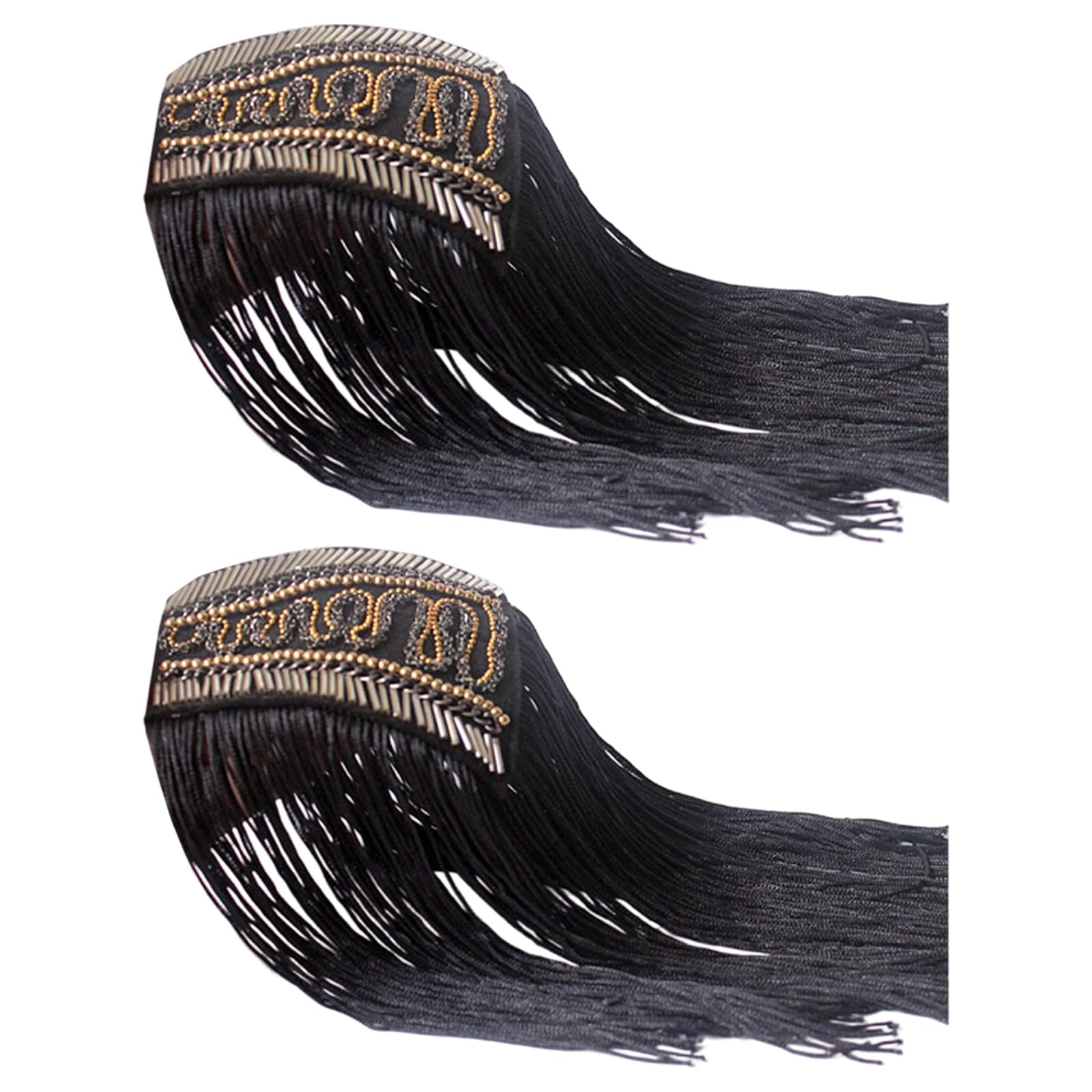 Hsioluted Fringed Uniform Epaulet Decorative Tassels Epaulette Shoulder Epaulet for Uniform Jackets Cosplay Outfit Embellishment Shoulder Flower Accessory