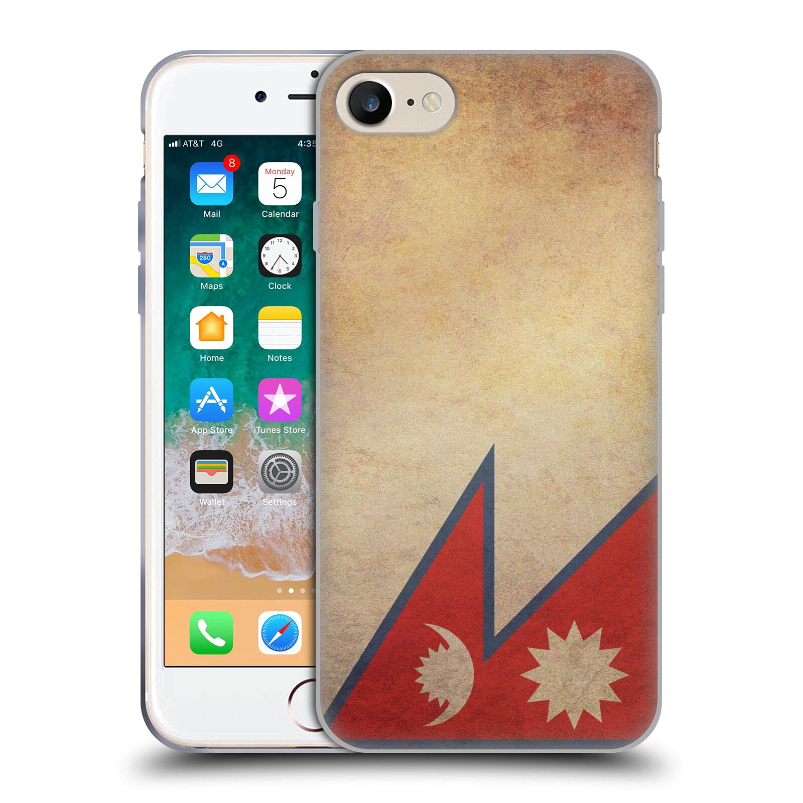 Head Case DesignsNepal Nepali Vintage Flags Set 4 Soft Gel Case Compatible with Apple iPhone 7/8 / SE 2020 & 2022