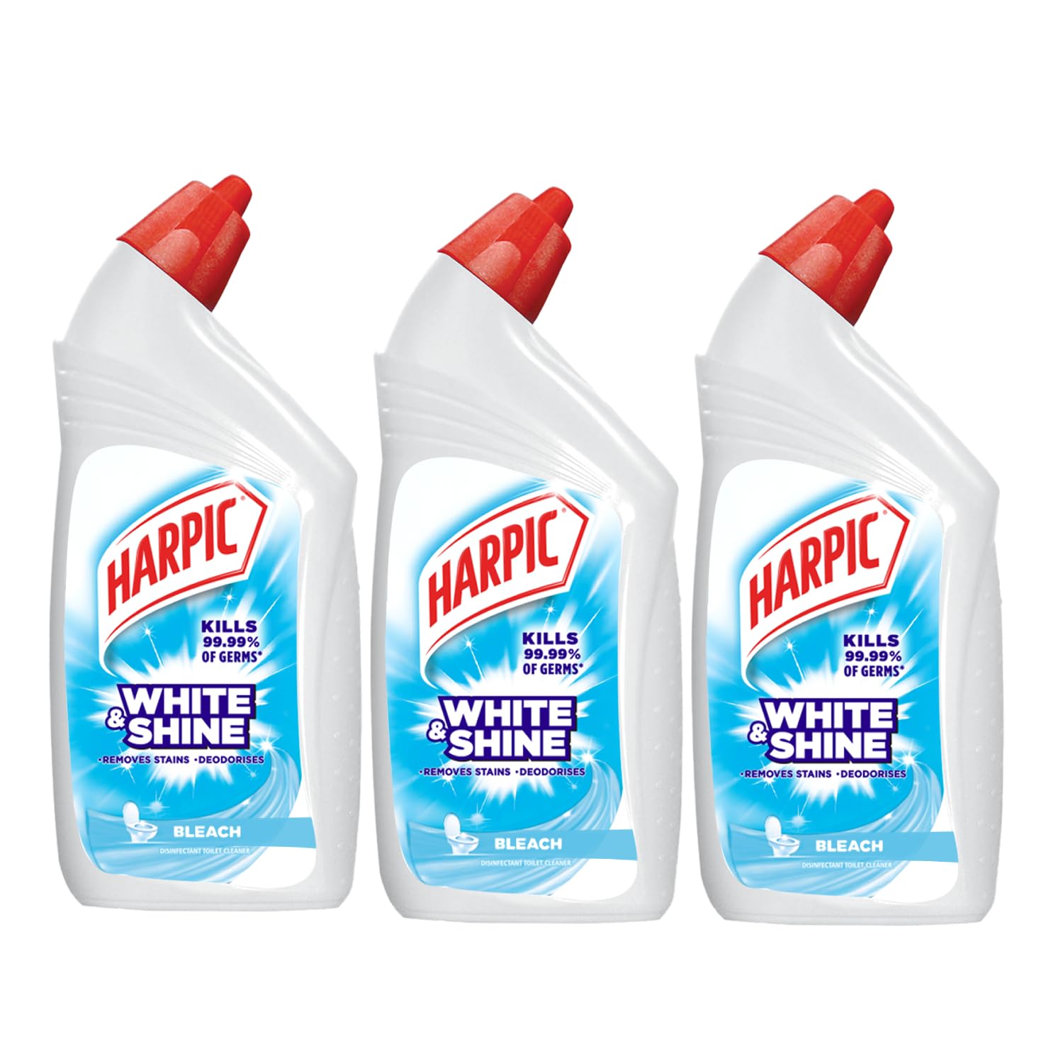 500 ml (Pack of 3) - Bleach, White and Shine Disinfectant Toilet Cleaner Liquid