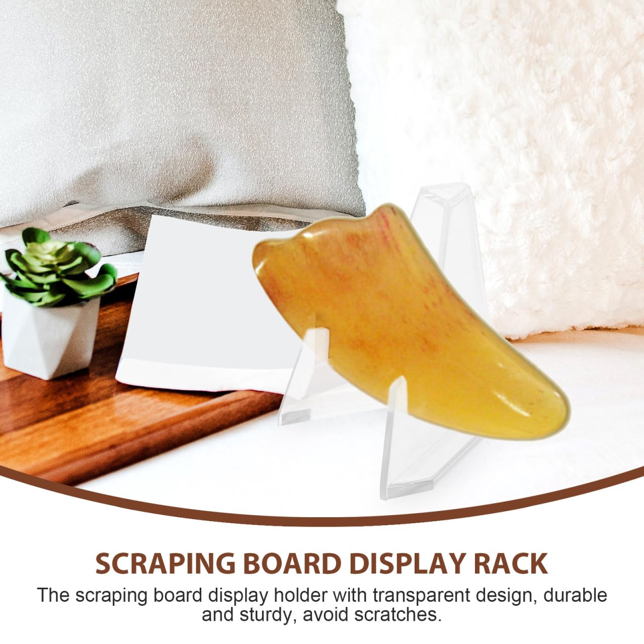 JECOMPRIS Desktop Scraping Board Display Stand 3 Pack Clear Plastic Holder with Non-Slip Base Large Capacity for Office Desk Organiser and Home Use - Image 2