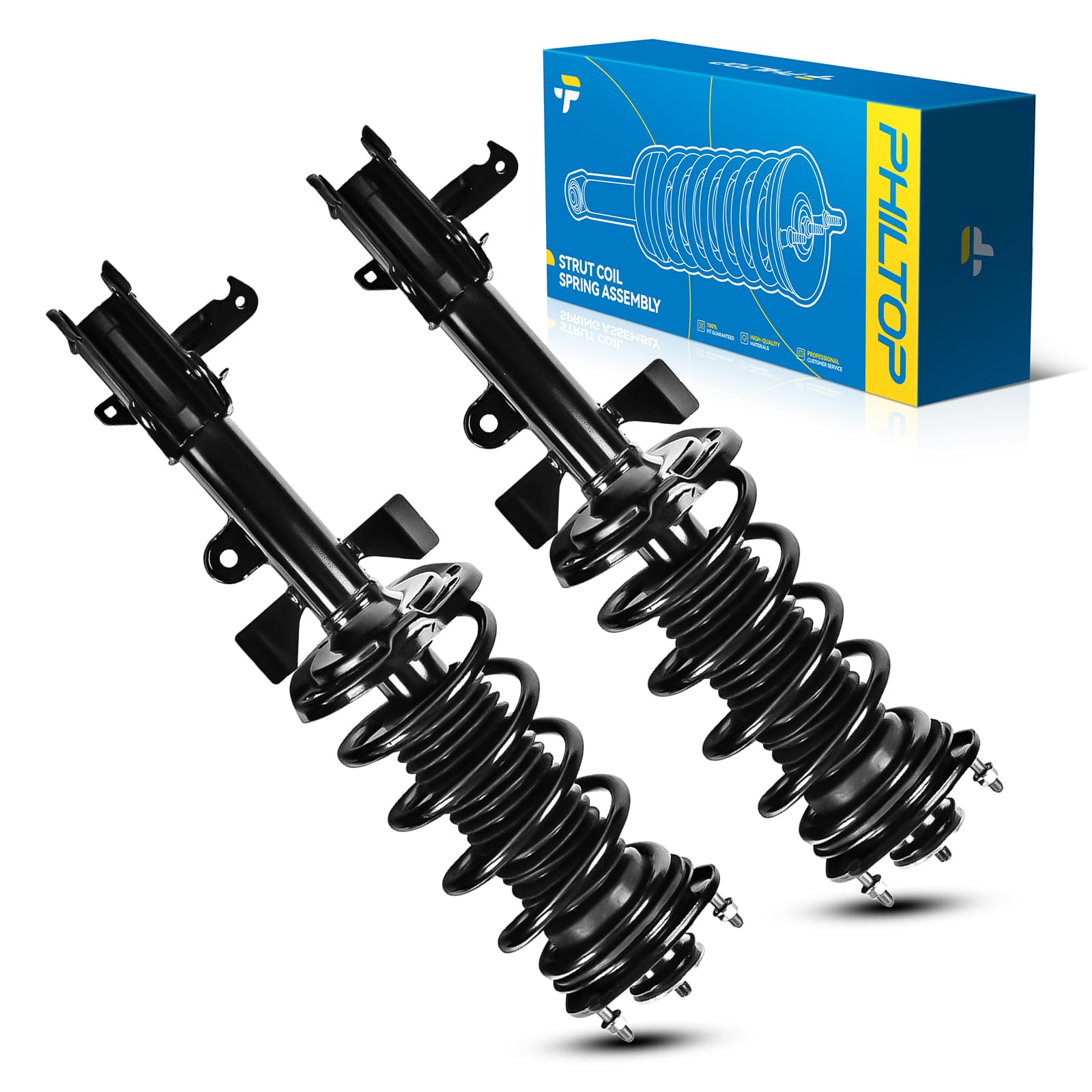 PHILTOP Front Complete Struts Shock absorber fits Odyssey 2011 2012 172560 172561 Struts with Coil Spring Assemblies Set of 2 SAA733