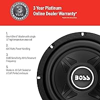 Vista 3 de BOSS Audio Systems CXX8 - Subwoofer para automóvil de 8 pulgadas, 600 vatios de potencia máxima, bobina de voz individual de 4 ohmios, fácil