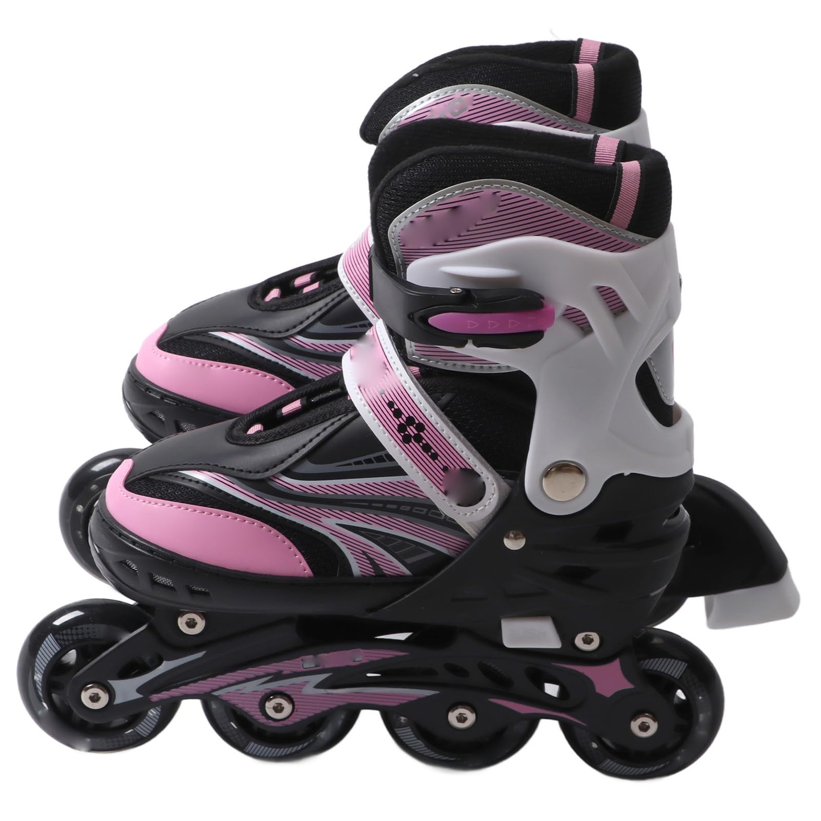 Patins pour Enfants, Patins à roulettes Roses M Réglables en PU, à roulettes Stables pour Fille, Garçon et Adolescent