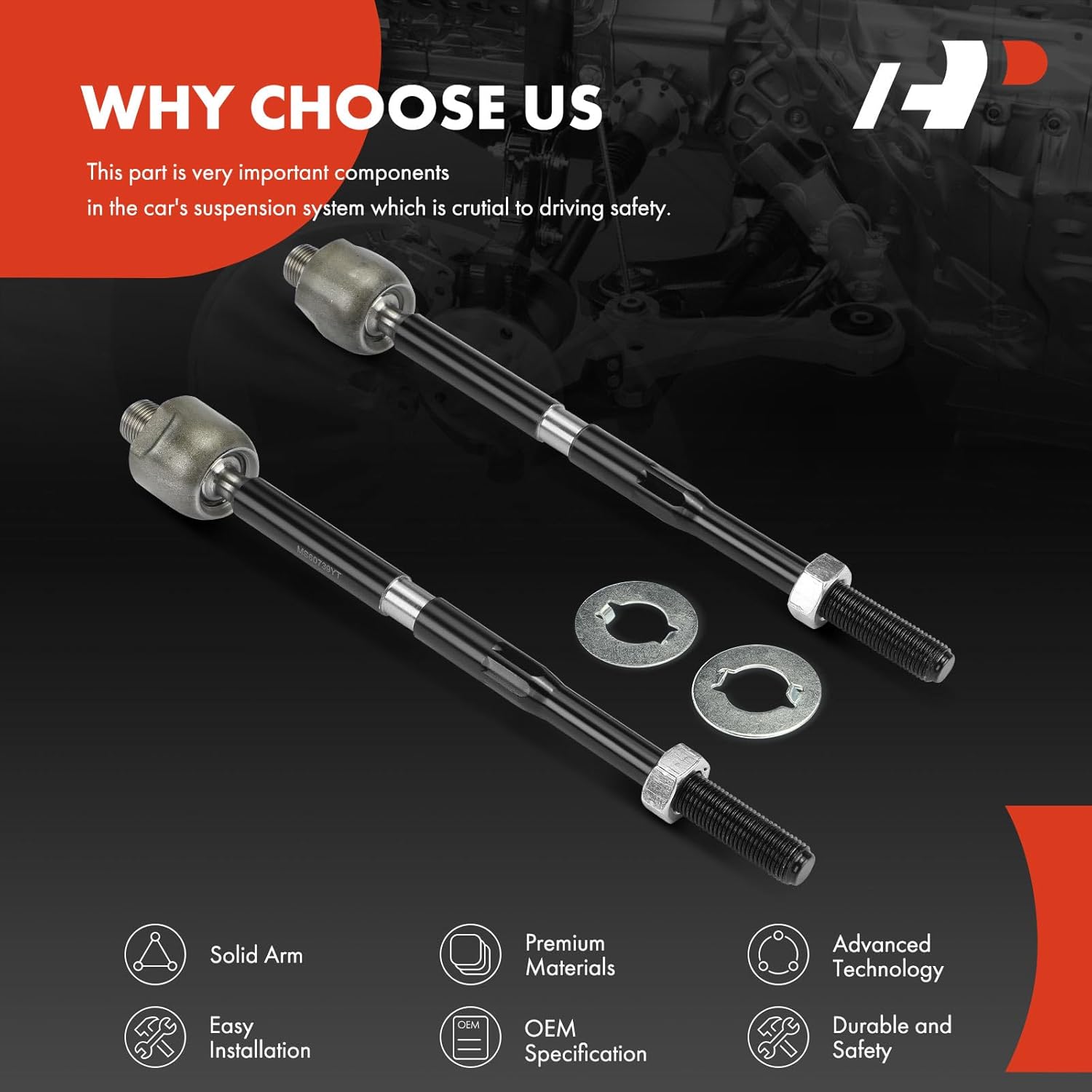 A-Premium 2 x Front Inner Tie Rod Ends, Compatible with Honda CRV 2017-2023