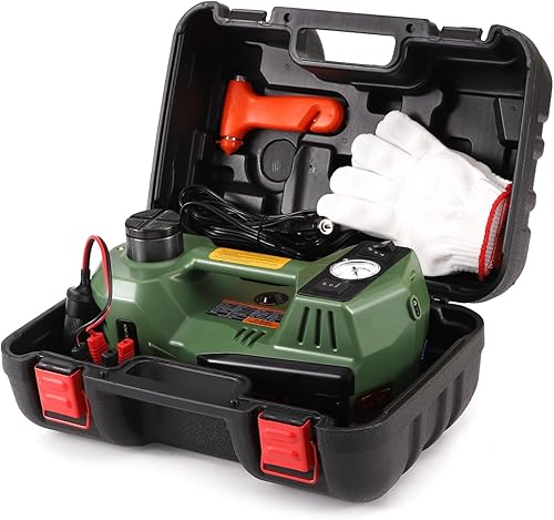 Miniatura 17 de Gato eléctrico para coche de 5 toneladas y 12 V con bomba de inflado, elevador de vehículo hidráulico portátil para automóvil, SUV, sedán, MPV