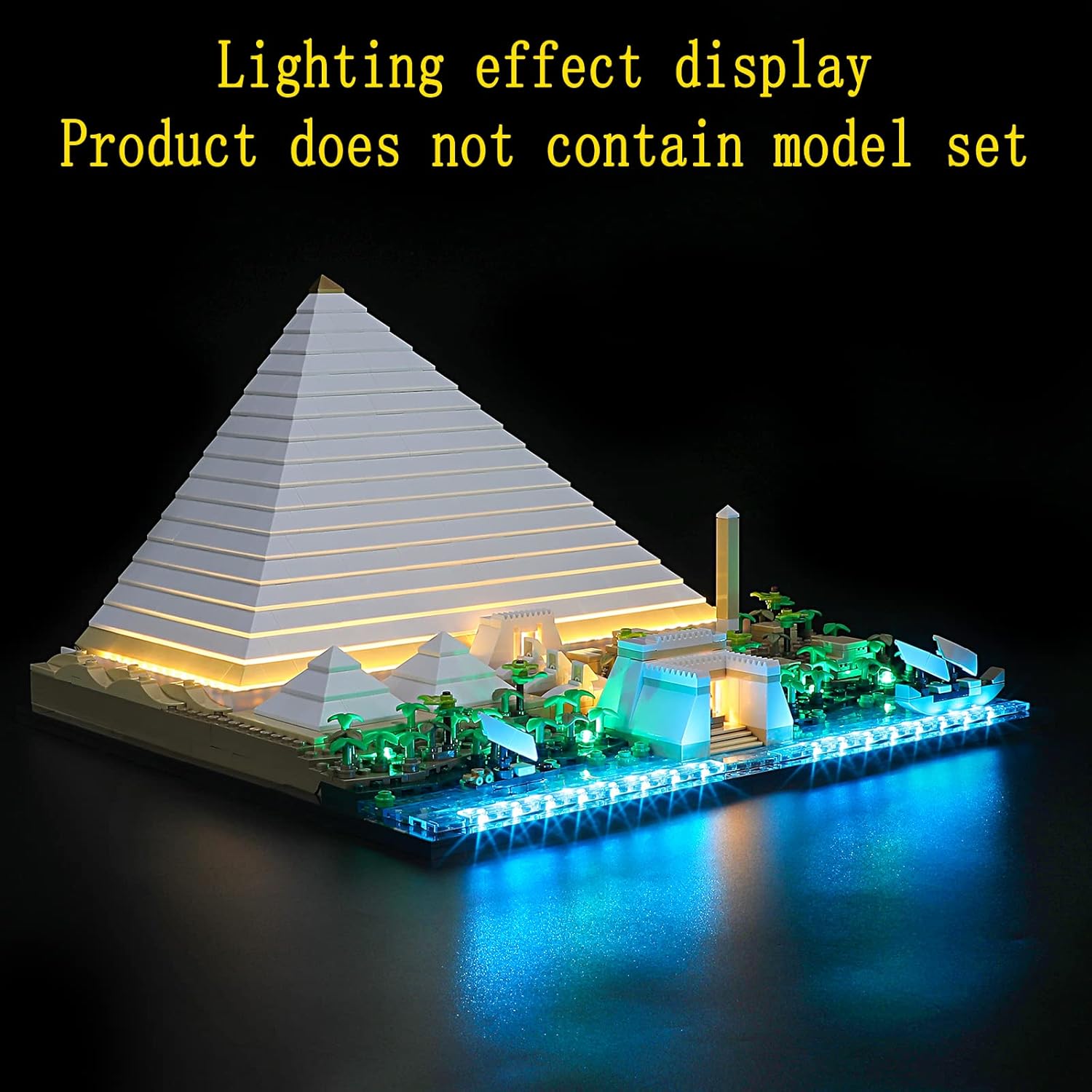 GEAMENT LED Light Kit Compatible with Lego Great Pyramid of Giza - Lighting Set for Architecture 21058 Building Model (Model Set Not Included)