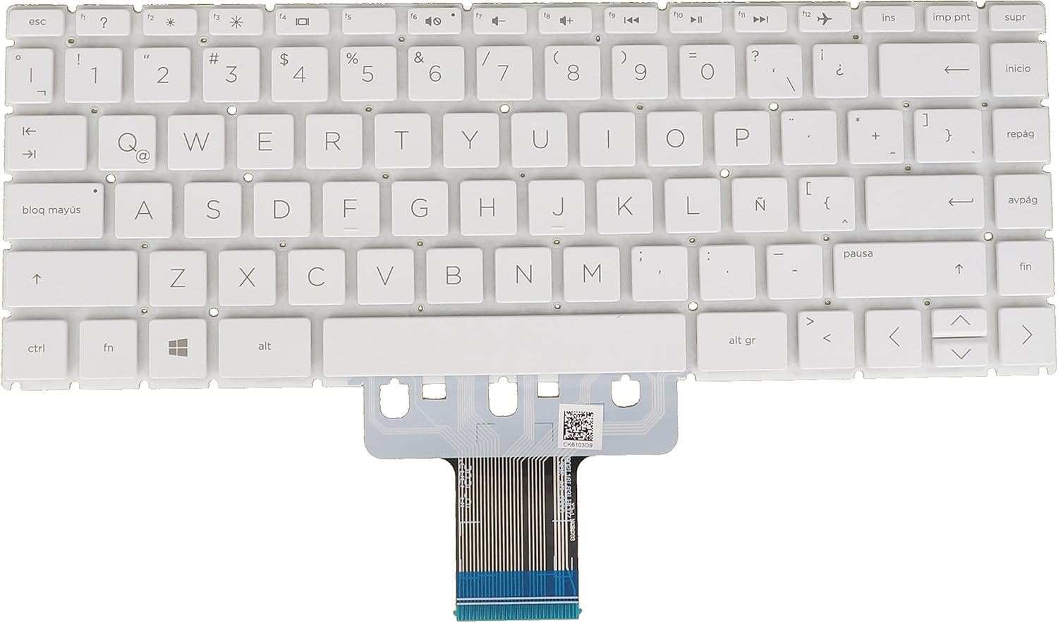 LA Latin Spanish Layout- Laptop Keyboard for HP 14-dk0008la 14-dq0006la 14-dq0007la 14-dq0008la 14-dq1001la 14-dq1002la 14-dq1003la 14-dq1004la L15601-161 HPM17K2 White