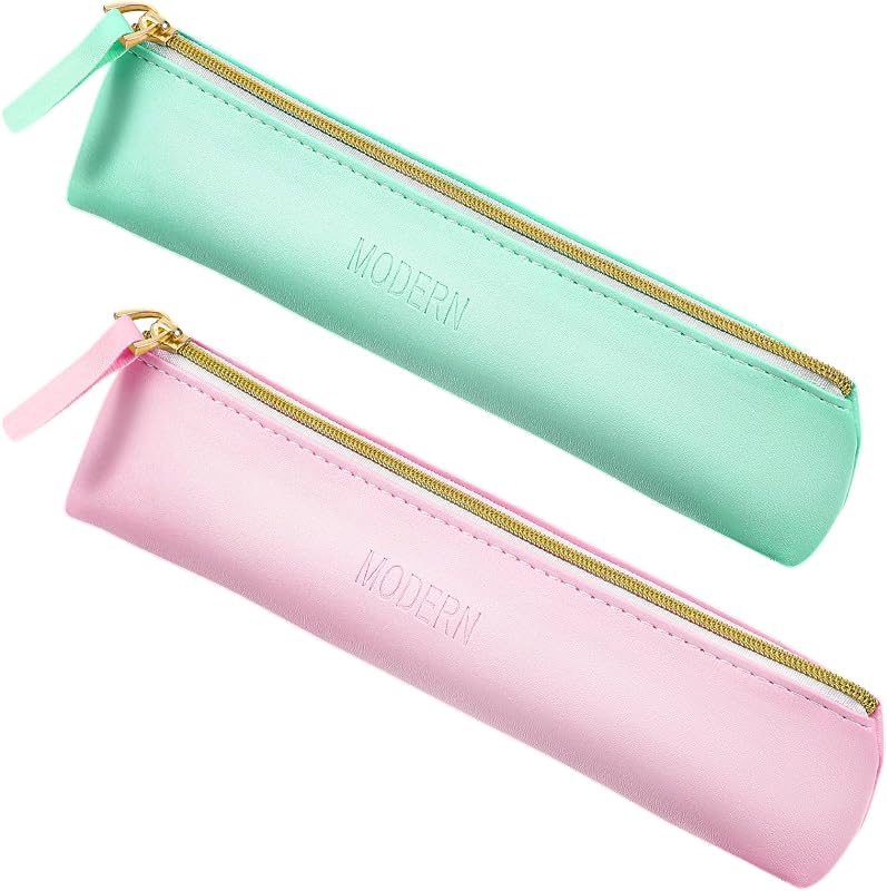 Tucnoeu 2pcs Small Leather Pouch Mini Cosmetic Bag for Purse Small Make Up Bag with Zipper Portable Cosmetic Organizer for Women and Girls