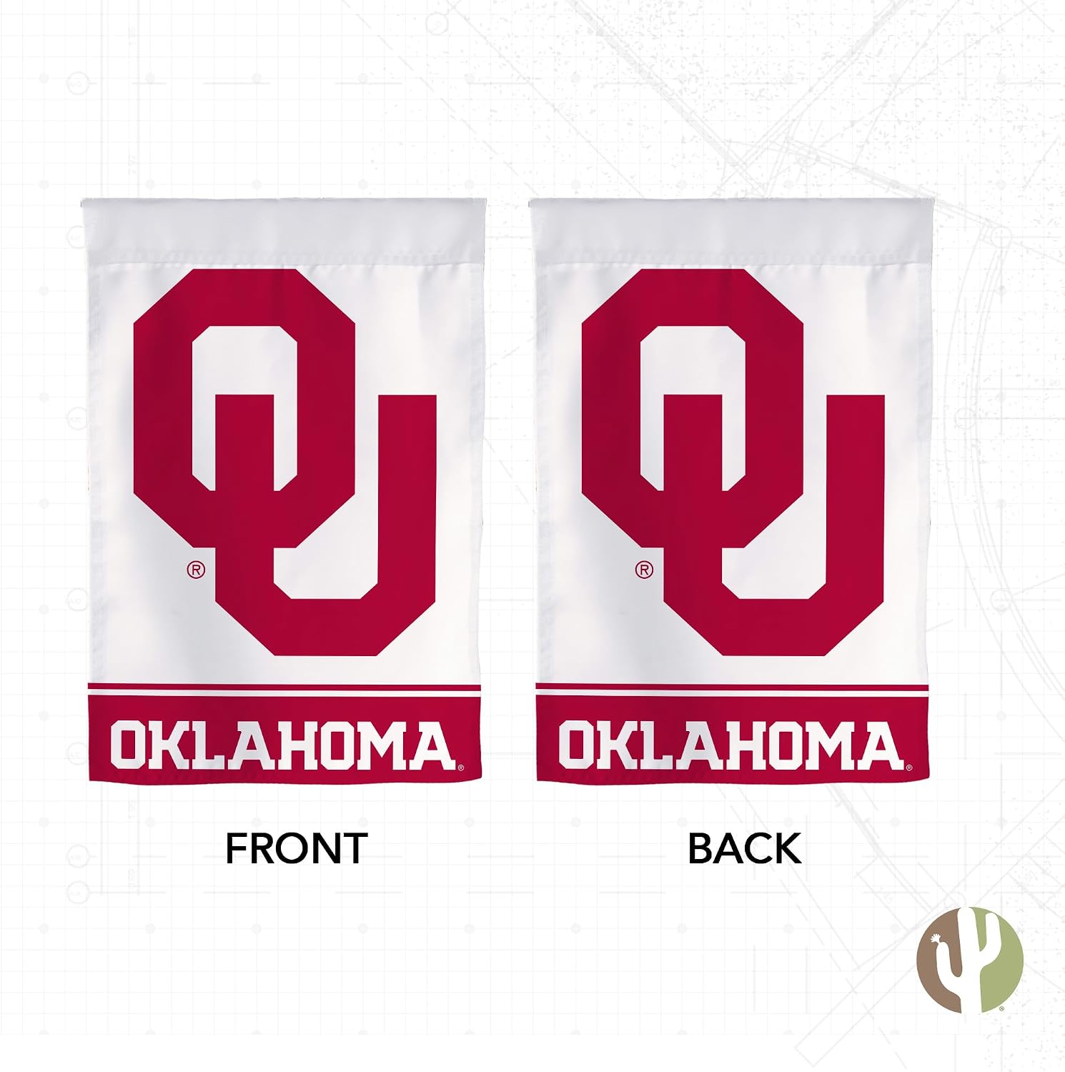 Desert Cactus The University of Oklahoma TUO Garden Flag – 19 x 12 Inch Oklahoma Sooners Banner, for Outdoor Display and Events (Design B)