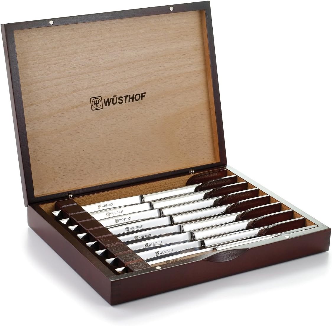 Wusthof 8-Piece Stainless-Steel Steak Knife Set with Wooden Gift Box