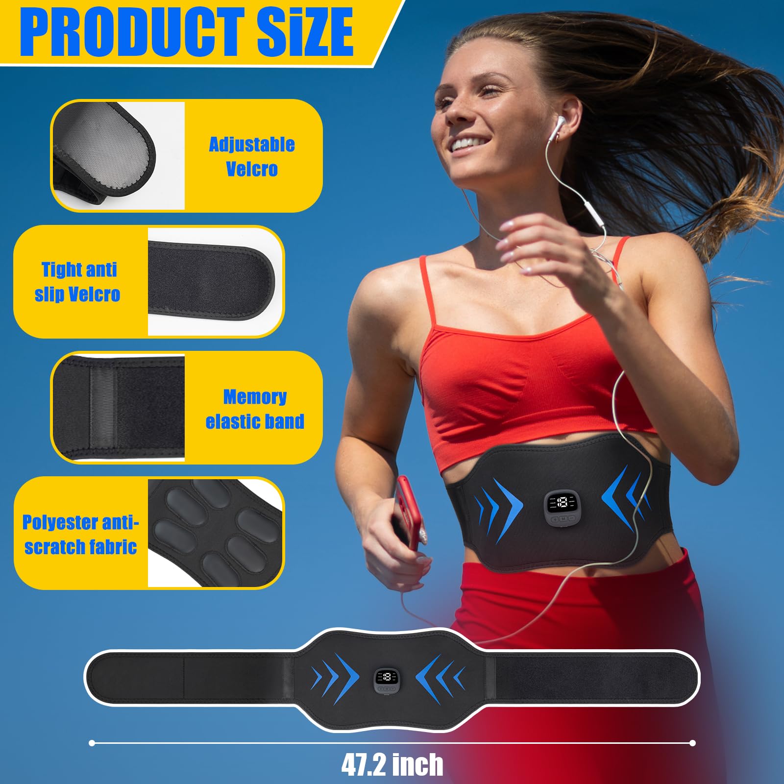 FDA Cleared ABS Stimulator Muscle Toner (Black Blue) — Amazon image 5