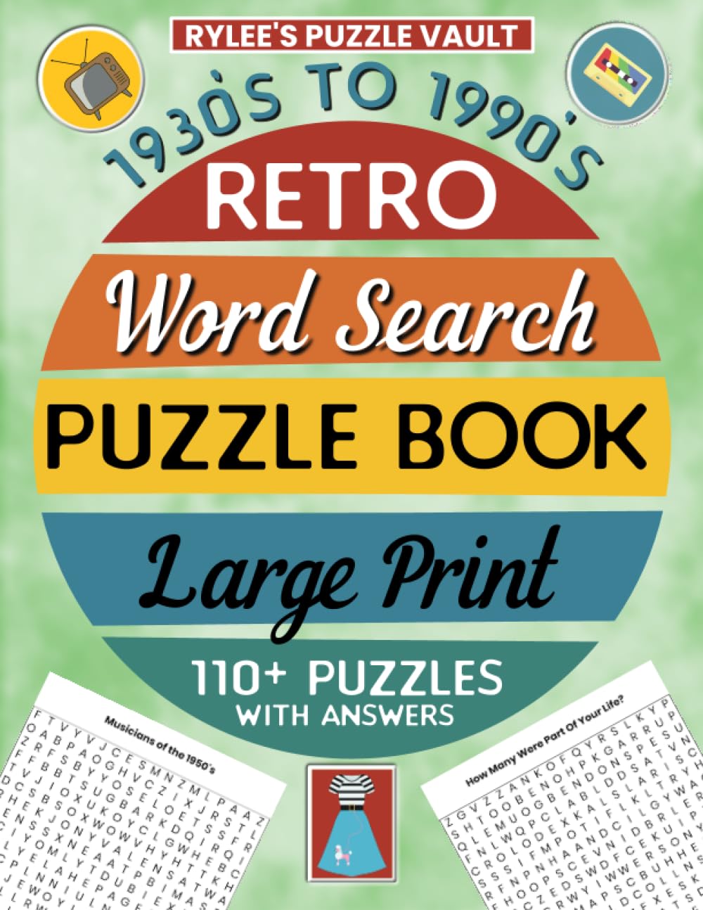 Word Search Elderly Adults - Large Print: Fun Retro Themed Word Find Puzzle Book For Seniors