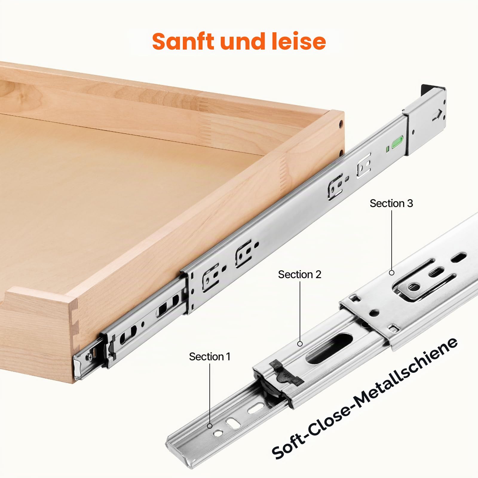 VEVOR Ausziehbarer Schrank-Organizer Schrankschublade Regal (508 x 533 x 76 mm) mit sanftem Schließmechanismus, Holz-Schiebeschublade Unter- und Seitenmontage, für Küche Speisekammer Badezimmer