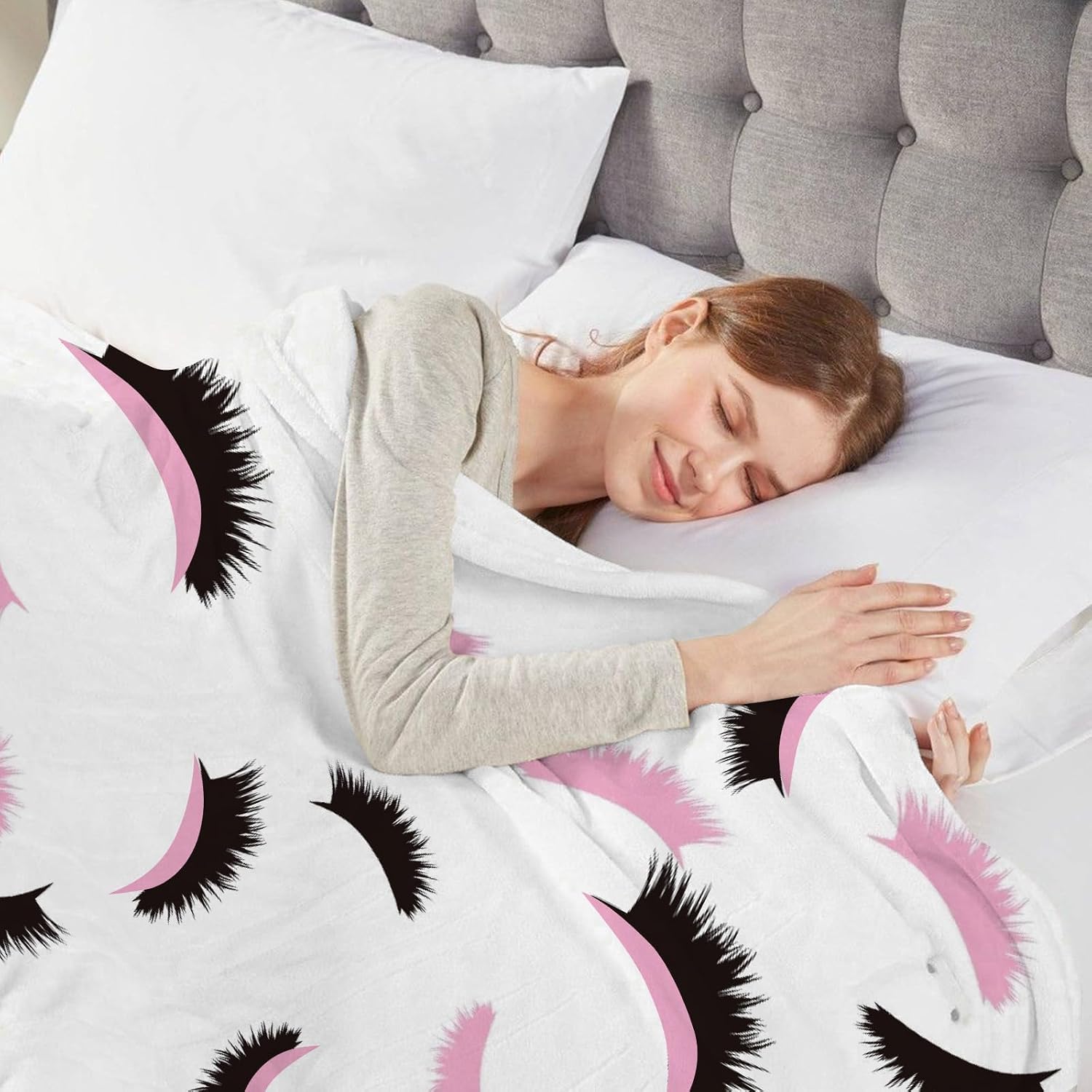 Lash Blanket for Lash Bed, Blanket Soft Preppy Girly Throw Blanket for Couch Sofa Bed Lash Room Decor, Pink Mother's Day Birthday Gifts for Mom 50"x 60"