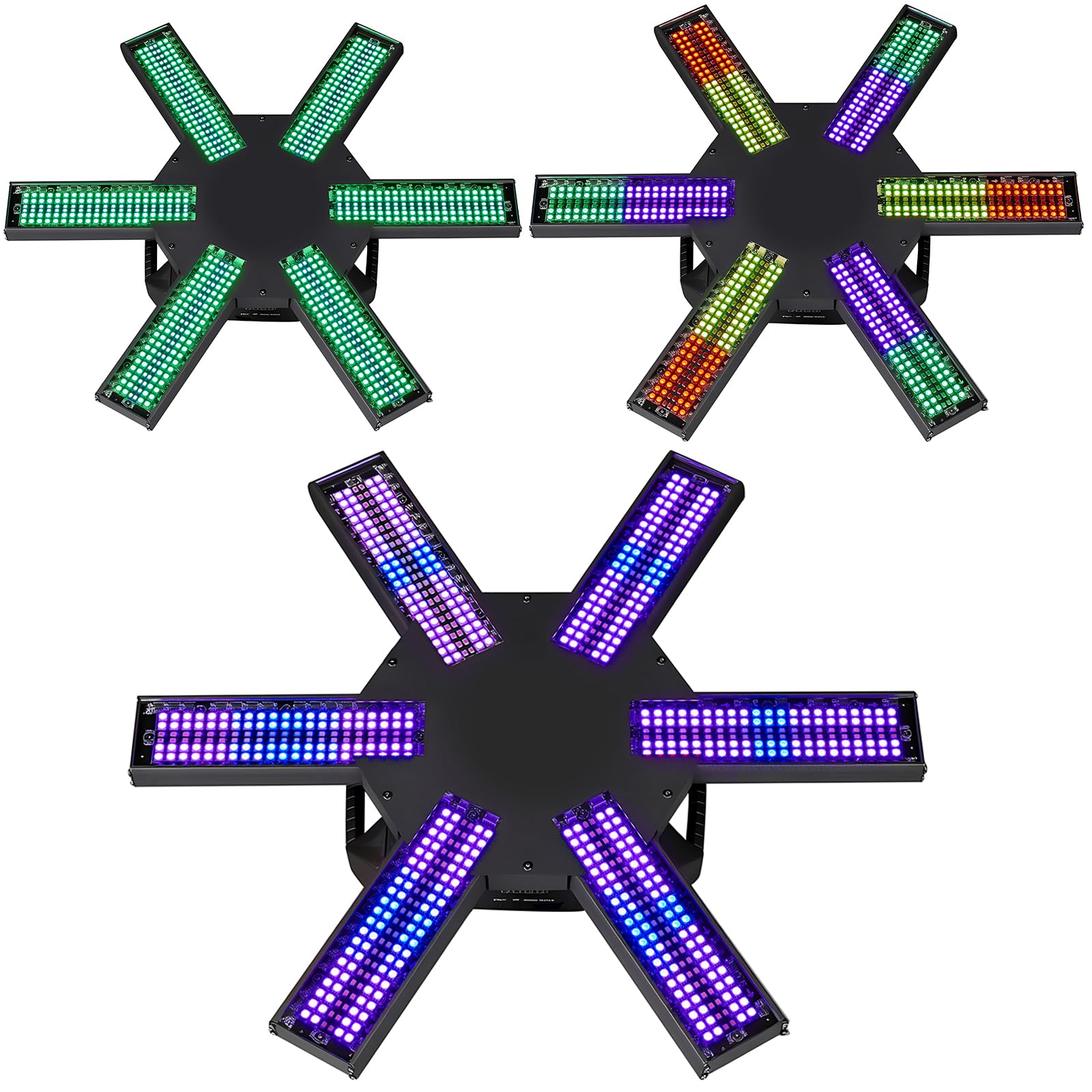 Testa in movimento DJ luci a 6 braccia luci per feste indoor Moving Head LED effetto palcoscenico luce DMX512 & Sound attiva luce da discoteca rotante
