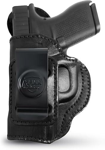 Miniatura 9 de PH - Funda de cuero genuino para pistola Glock G42, funda táctica de cuero Iwb, funda de transporte oculta de cuero, cómoda apéndice de transporte