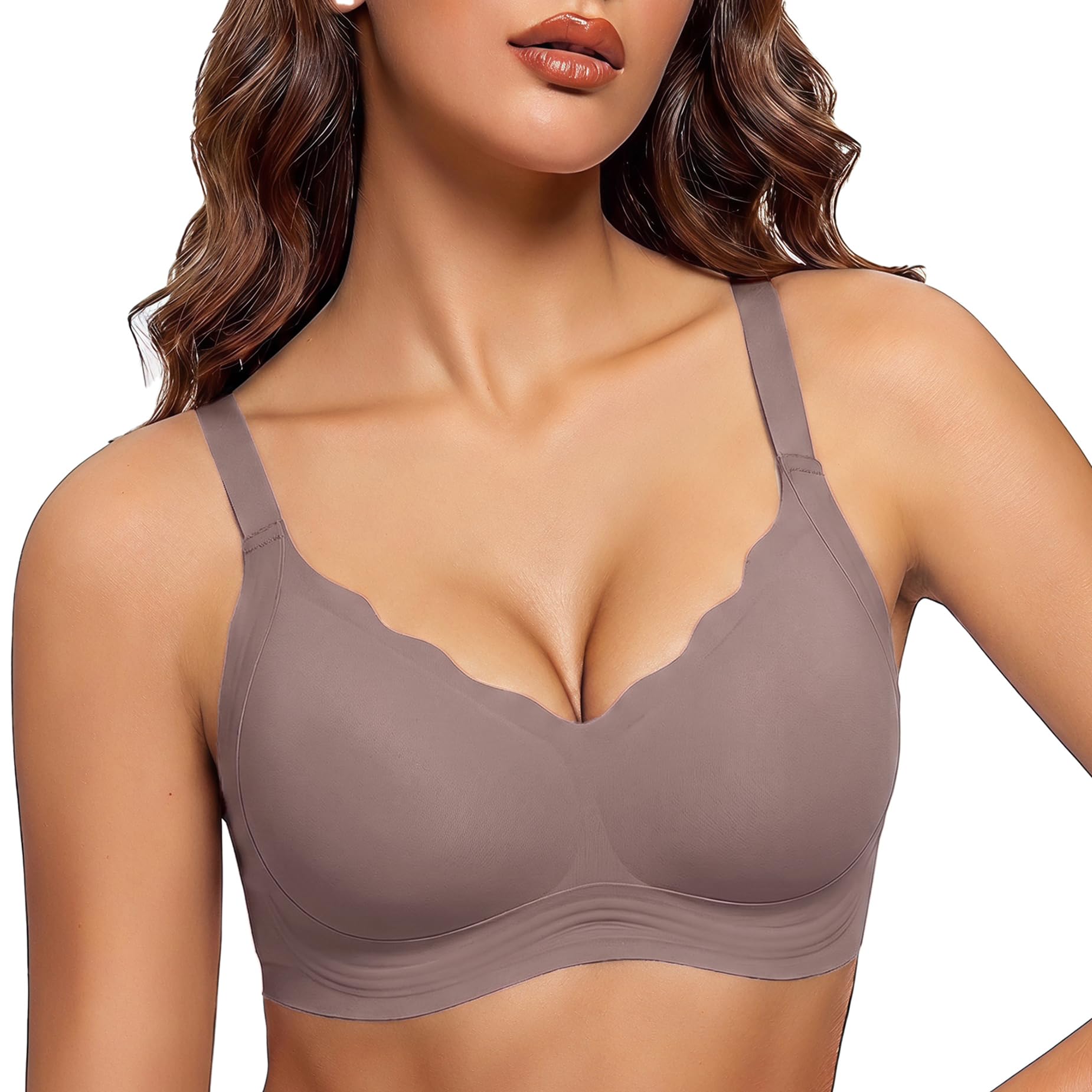 Bresdk BH Damen Ohne Bügel Wellenkante Seamless BH Komfort Alltag