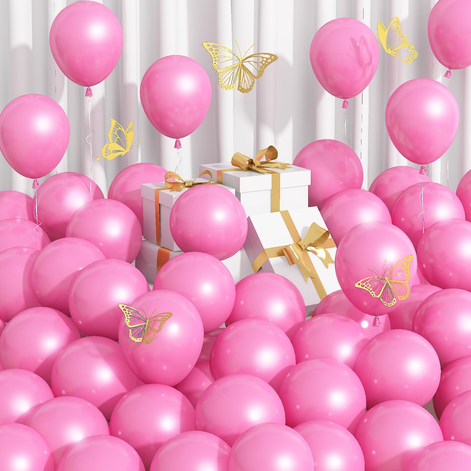 Pearl Pink Balloons - 100 PCS Small Mini Helium Latex Soft Macaron Balloons for Baby Pink Birthday Decorations