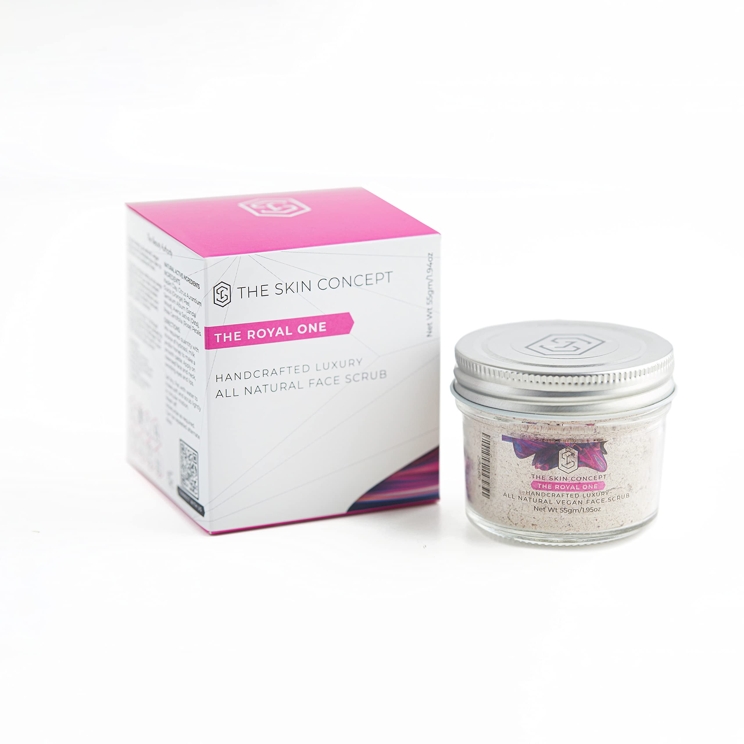 Handmade, All Natural, Vegan Face Scrub for Glowing Skin, Face Brightness, Scar Removal, Skin Even Tone, Pore Cleansing, Skin Tightening -The Royal One.