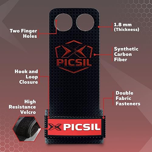 Miniatura 3 de PICSIL - RX Grips  Puños sintéticos para entrenamiento y gimnasia  Fibra de carbono ultra resistente para entrenamiento cruzado  Ayuda a prevenir
