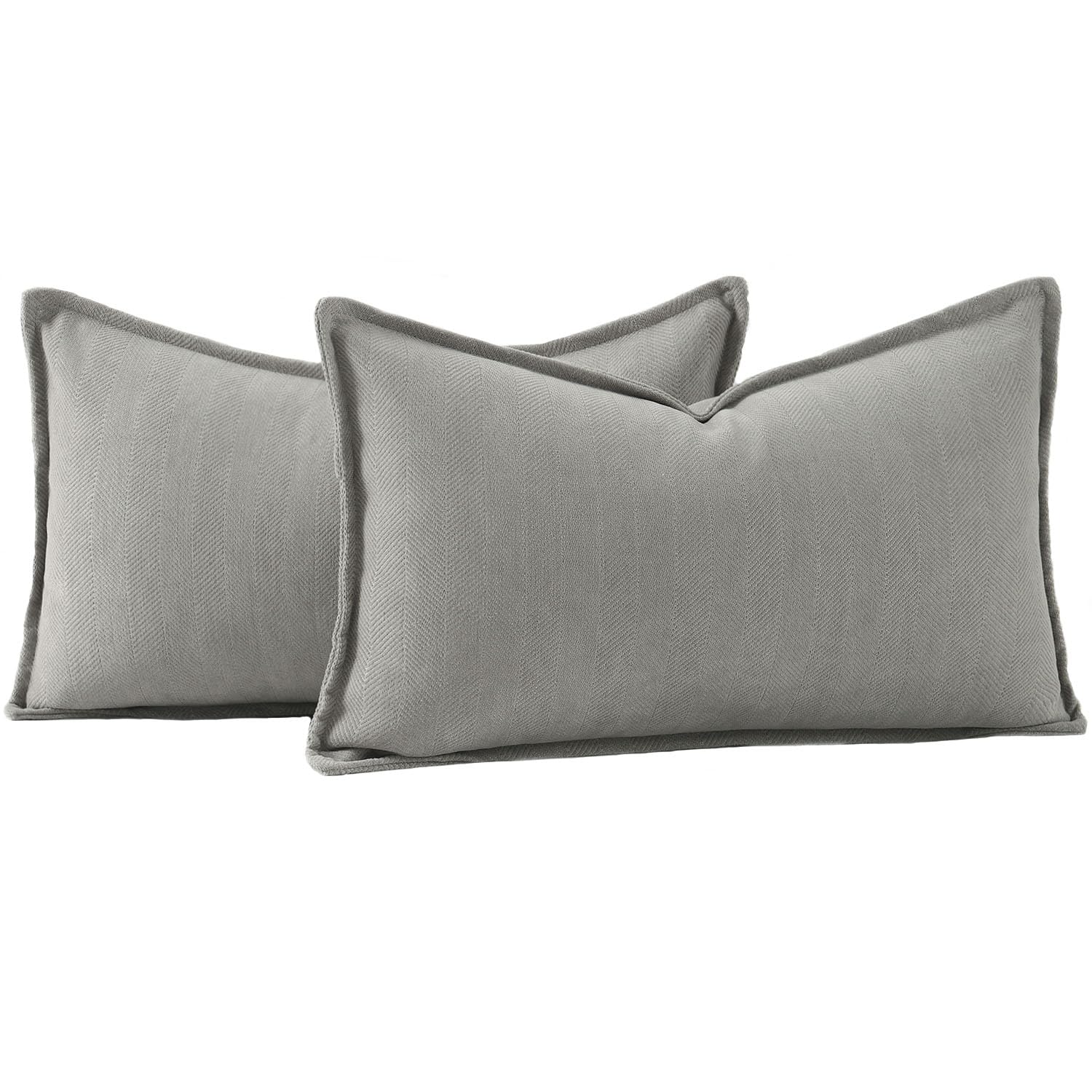 Madizz Textured Chenille Cushion Covers Set of 2 Super Soft Decorative Throw Pillow Covers Boho Pillowcases Modern Home Decor for Sofa Bedroom 12x20 inch