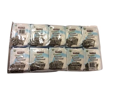 Kirkland Signature Bocadillo de algas tostadas orgánicas, 0.6 onzas (10 unidades)