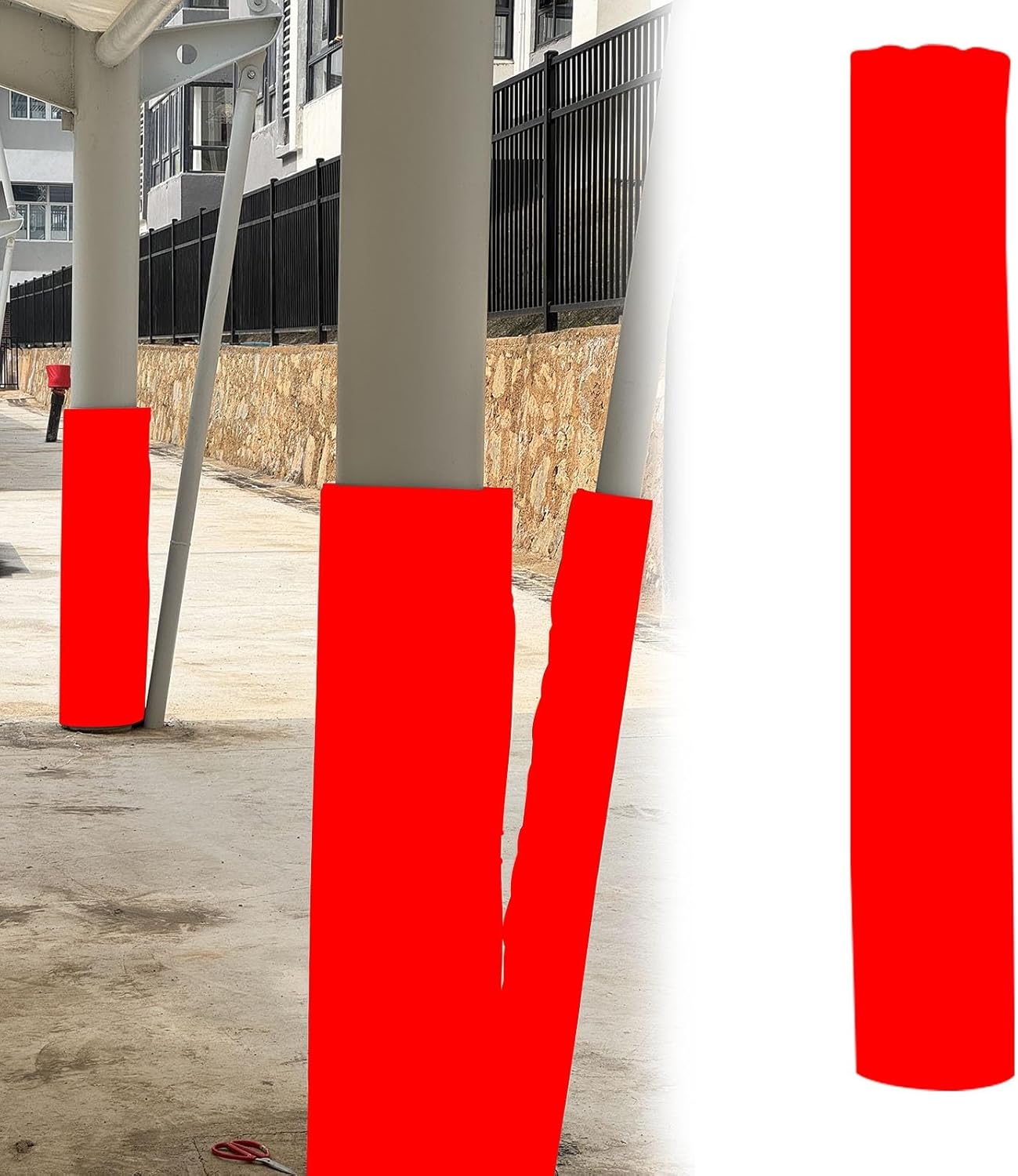 All-Weather UV-Resistant Basketball Hoop Protector Pad, Durable Cushion for Gym, Parks & Clubs, Weatherproof Pole Padding (Brown, 140mm Diameter)