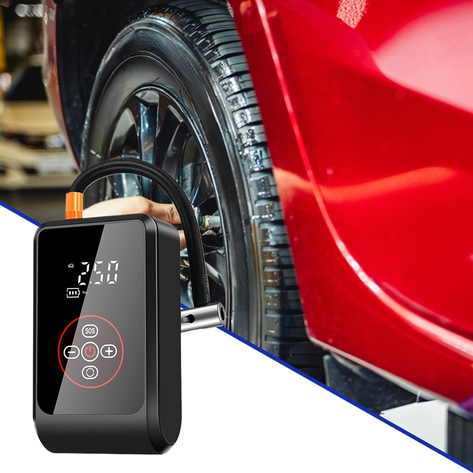 Gonfiatore Pneumatici Portatile Pompa Ricaricabile Auto con e Schermo LED