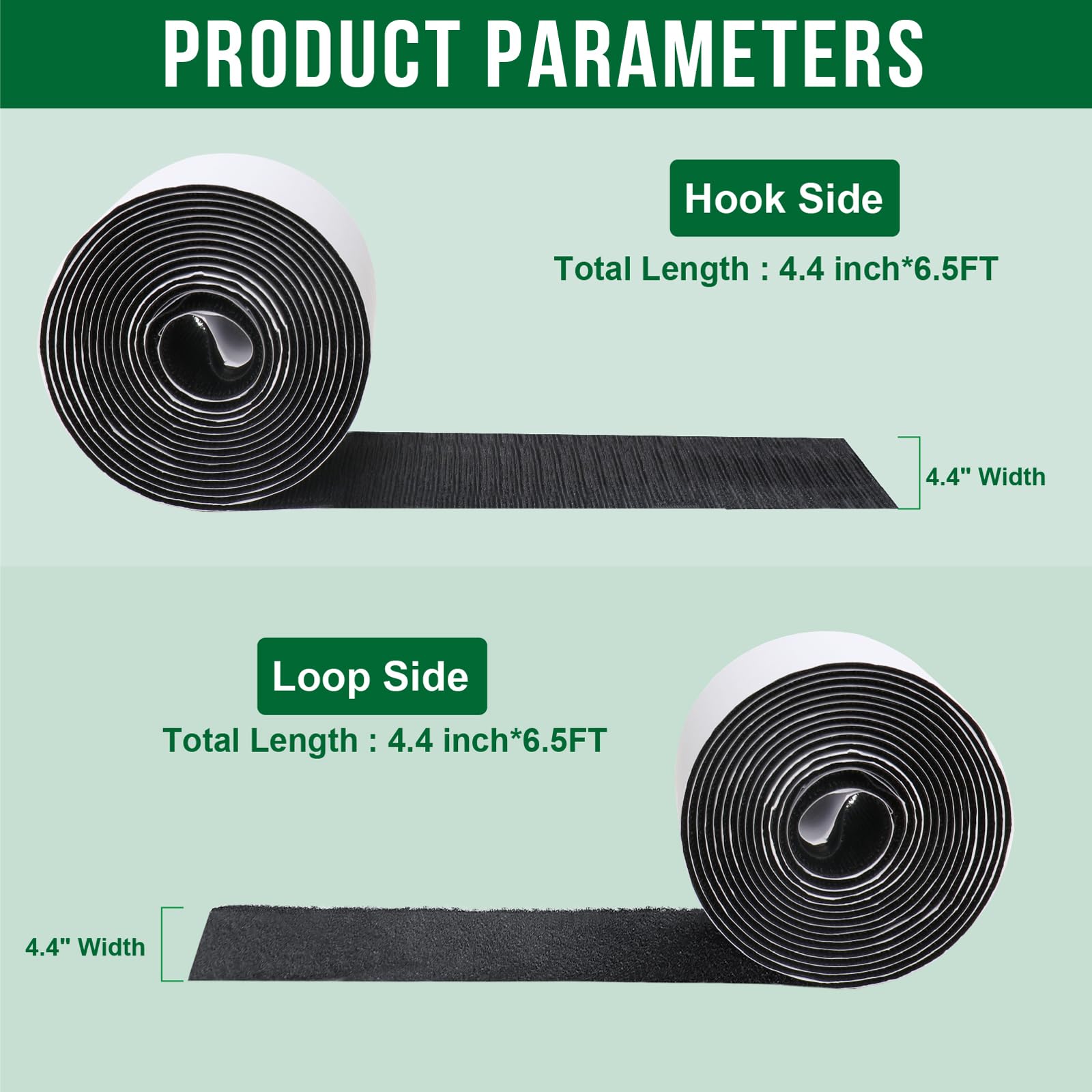 Heavy Duty Hook And Loop Tape Roll With Adhesive - 4.4 X 6.5 FT, Anti-Slip For Couch Cushions & Mounting - View #4