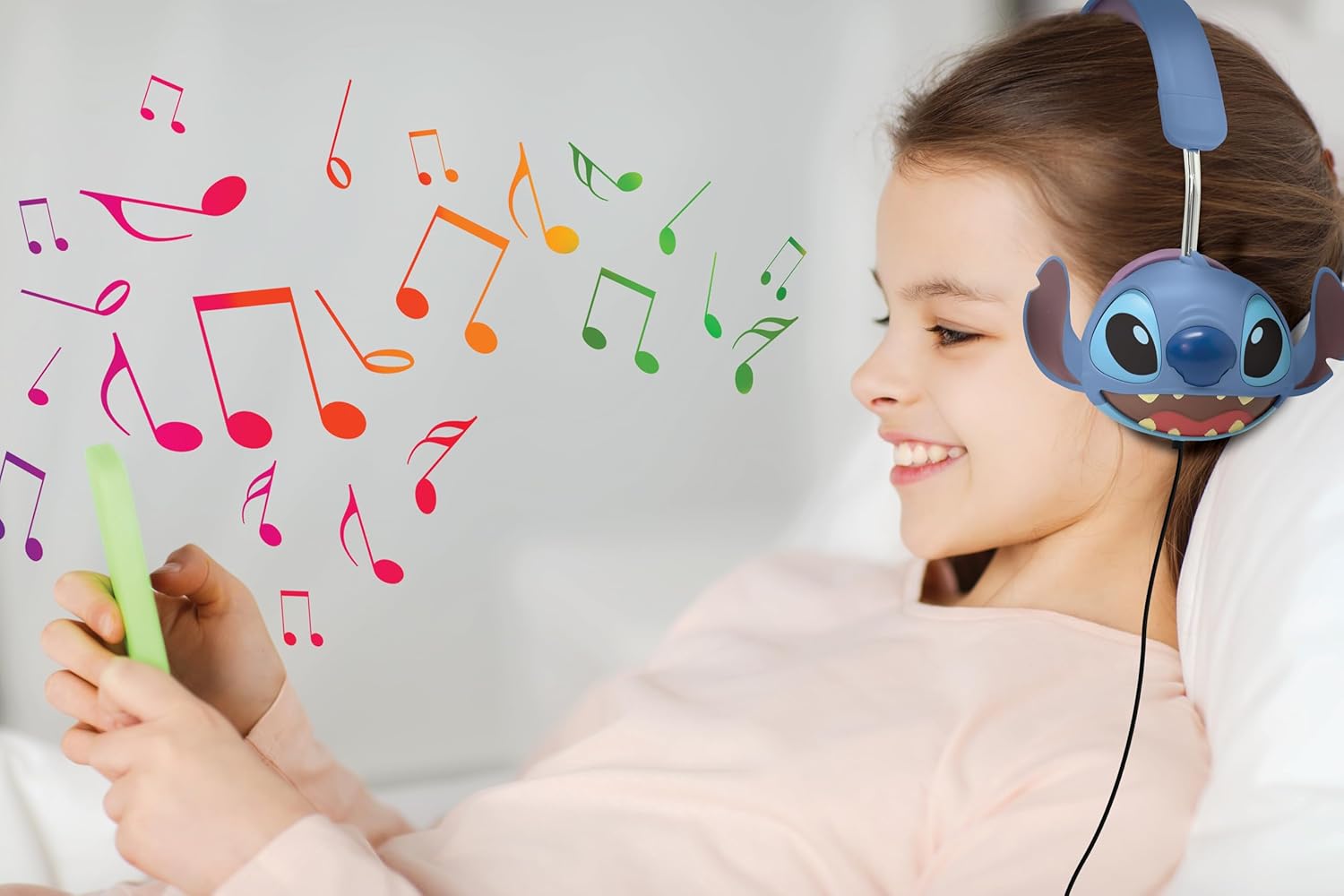 LEXIBOOK HP015D Stitch Headphones, Blue, Kid Headphones for Music, Wired, On-Ear, Compatible with Cellphones, Tablets, Computers