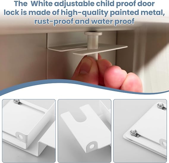 Adjustable Child Safety Door Top Lock for Interior Exterior Doors