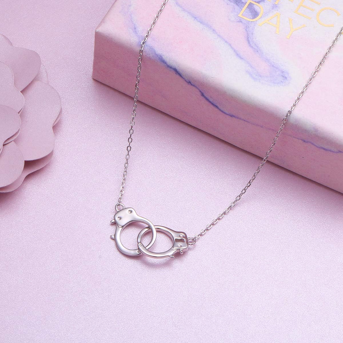 DAOCHONG S925 Sterling Silver Handcuffs Necklace Pendant for Women - Image 4