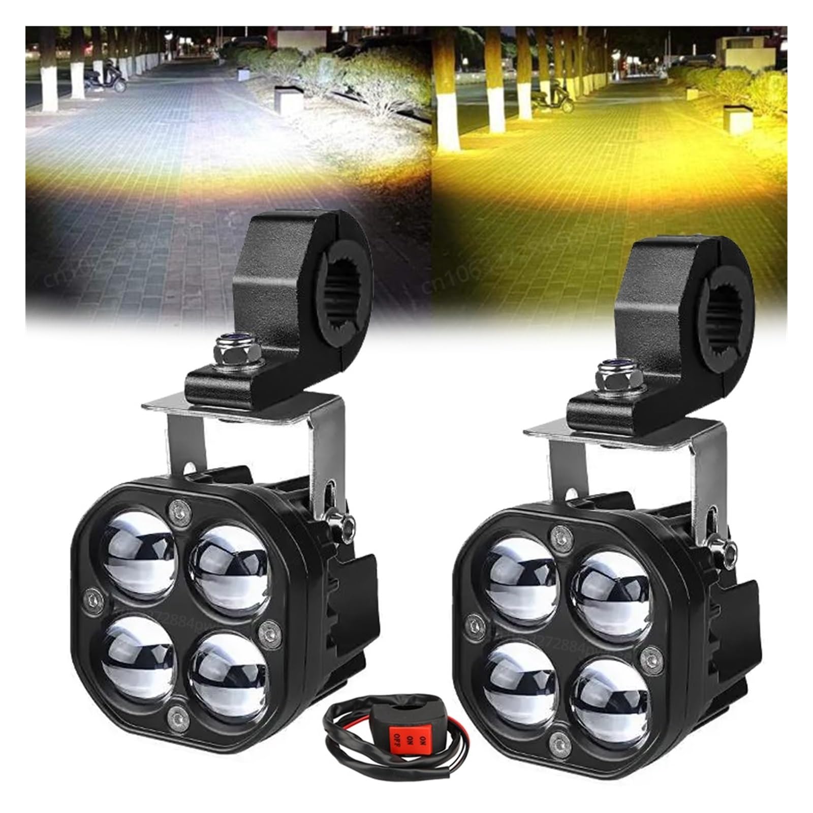 Motocicleta Antiniebla Focos para Motocicleta, Faros Auxiliares LED para Motocicleta, 200 W, 40 000 LM, Accesorios para Lámparas, Faros Modificados