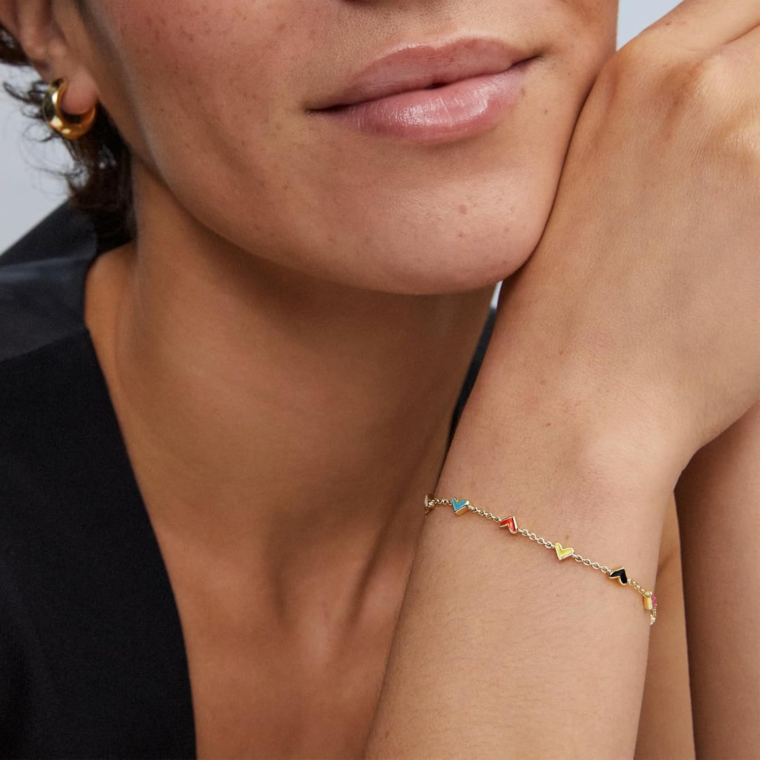 Bracelet for Kendra Scott, Haven Heart Gold Chain Bracelets for Women in Multi Mix, Fashion Women Jewelry Gifts - Image 2