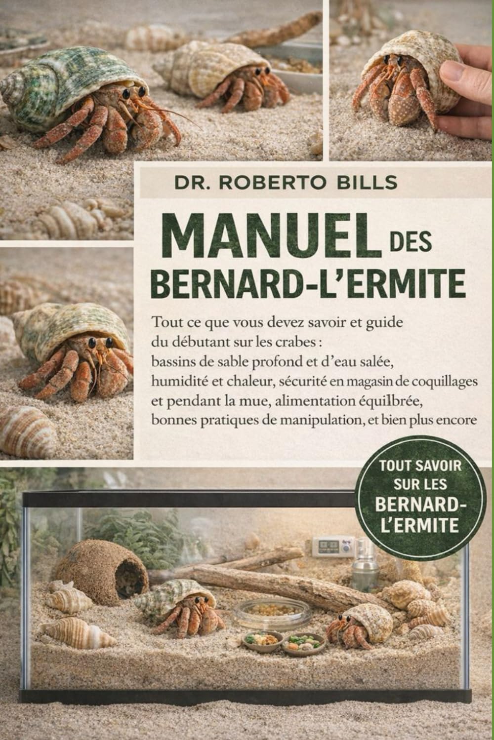MANUEL DES BERNARD-L’ERMITE: Tout ce que vous devez savoir et guide du débutant sur les crabes : bassins de sable profond et d’eau salée, humidité et ... mue, alimentation équilibrée, bonnes prat...