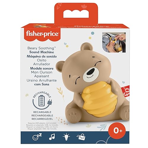 Miniatura 4 de Fisher-Price Beary - Máquina de sonido portátil calmante para bebés con luz nocturna y temporizador personalizable para recién nacidos