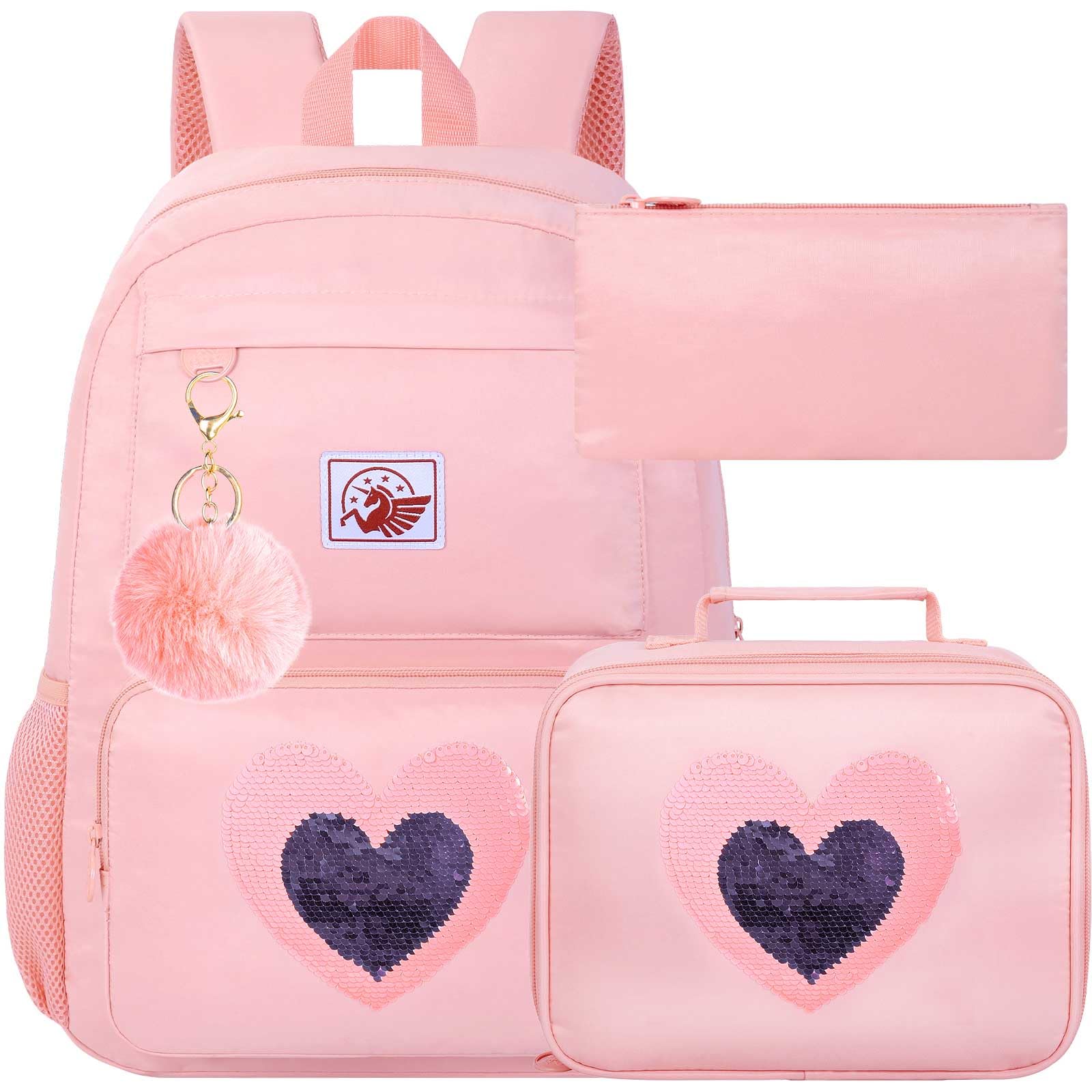 UFNDC Backpacks for Girls, 17" Water Resistant Aesthetic School Bag, Kids Bookbag for Teenagers