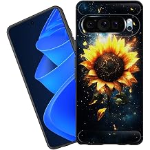 for Google Pixel 10 Pro XL Case,Premium Soft Silicone Rubber Full-Body Protective Bumper Case,Cosmic Sunflower Starry Night