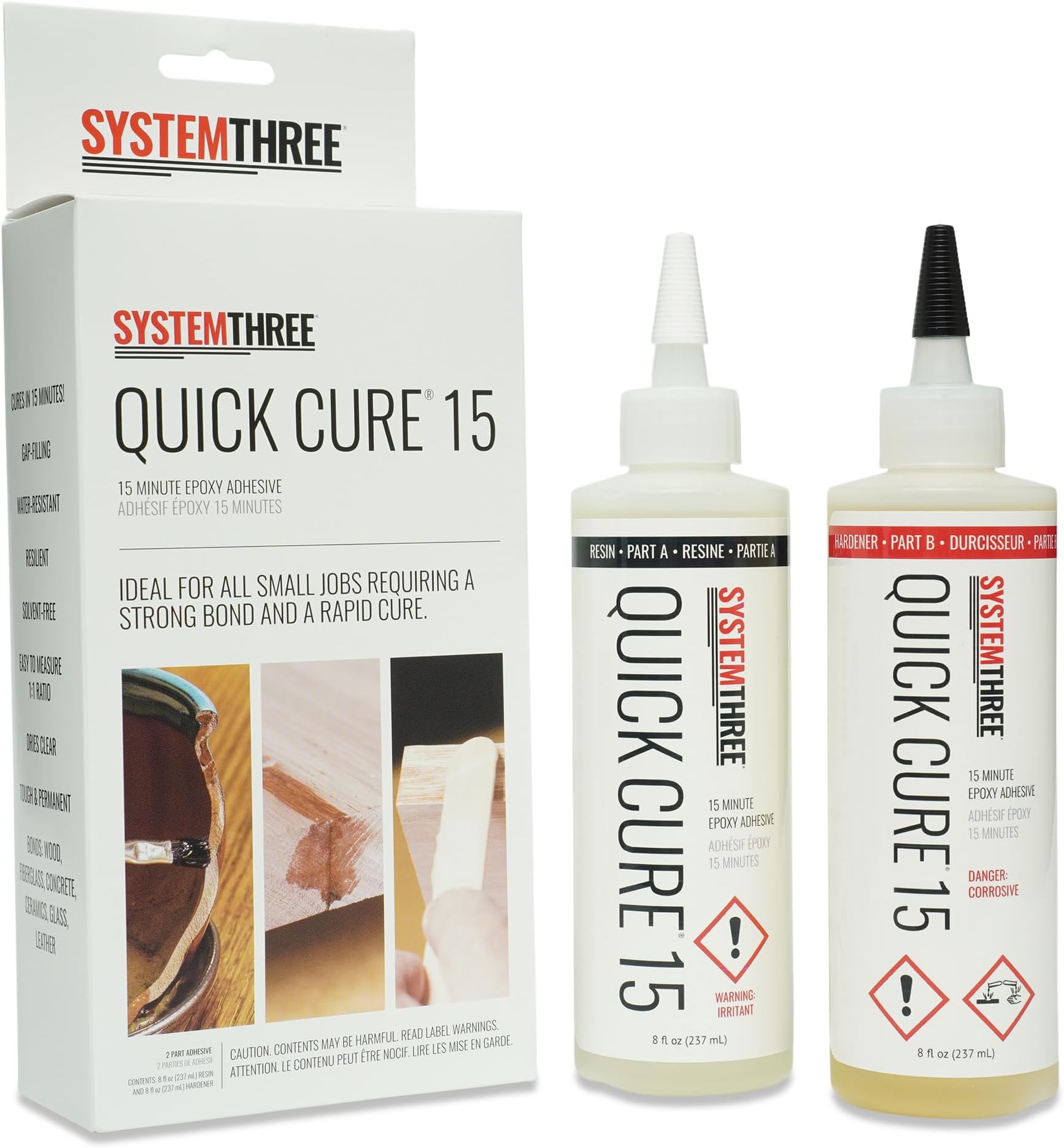 System Three 1010K14 Amber Quick Cure 15 Kit, 1 pint Bottle