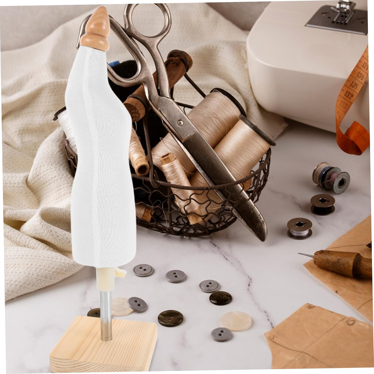 Body Mannequin with Adjustable Wooden Stand Half Body Dress Form for Sewing Practice Fashion Design and Cloth Display Beginner Friendly Doll Display Form
