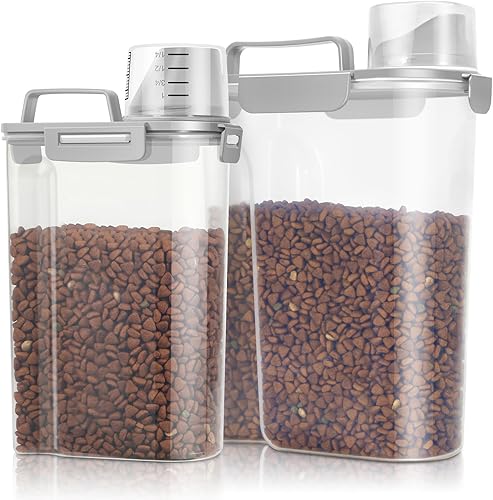 Miniatura 13 de TBMax Contenedores de almacenamiento de alimentos para perros 2 paquete 8 a 10 libras, contenedor hermético para alimentos para mascotas con pitorro