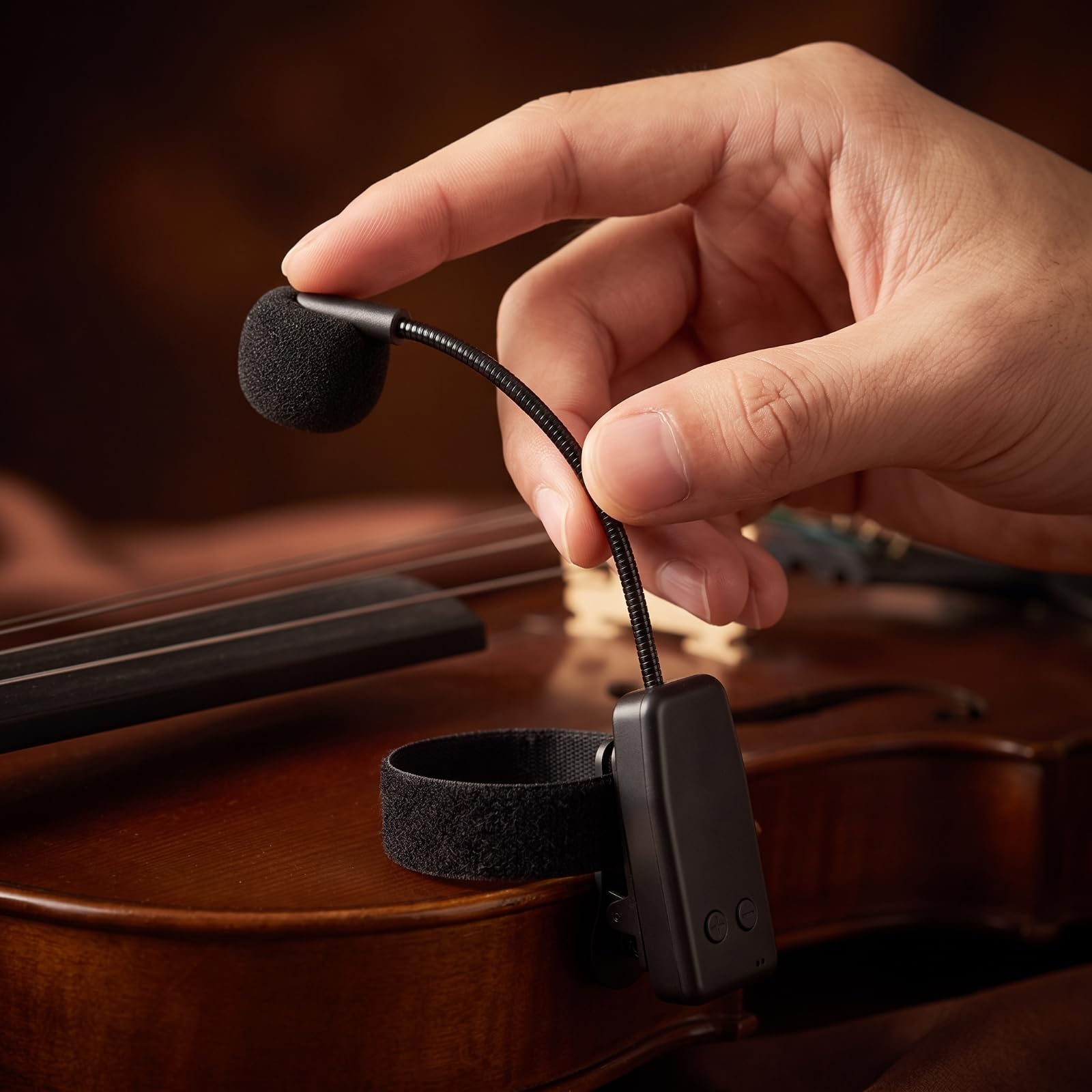 Gralara Instrumentenmikrofon mit Schwanenhals | Wiederaufladbar, Funkmikrofon, Kabellos, Tonabnehmer, für Auftritt, Instrumentalisten, Musiker, 6,5mm