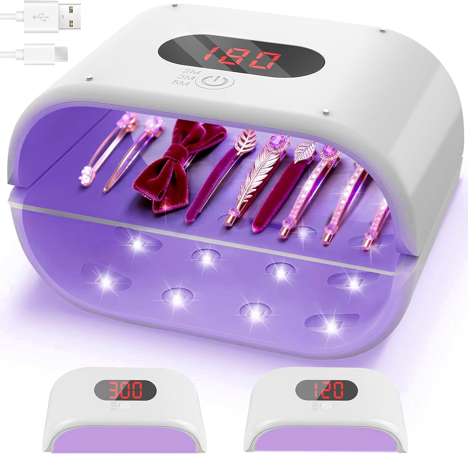 UYTON 両面レジンライト ネイルライト 両面 UVレジン ライト 36Wレジン用 LED UV ネイル硬化ライト 2IN1手足兼用LEDネイルランプ ジェルネイル 長時間タイマー設定 表示画面付き DIYクラフト USB充電式 二層構造 ランプ ネイルランプ レジン硬化用 レジンモールド ジュエリー製作 DIYクラフト日本語取扱説明書