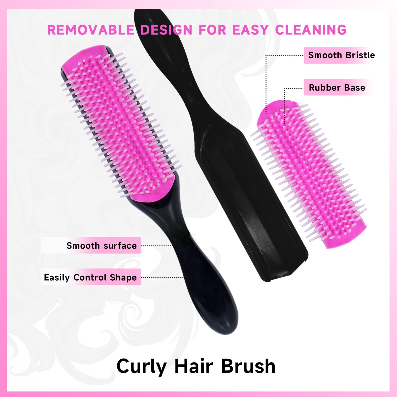 Juego de 11 cepillos para el cabello, cepillo para desenredar el cabello y botella de spray, 3 cepillos suaves para niños pequeños, adecuados para peinados húmedos y secos, adecuados para adultos y