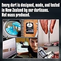 Vista 5 de Shot! Darts Warrior Kapene Steel Tip Dart Set 90% Tungsten Barrels Center Balanced for Maximum Aerodynamics Handcrafted Pro Darts with Flights